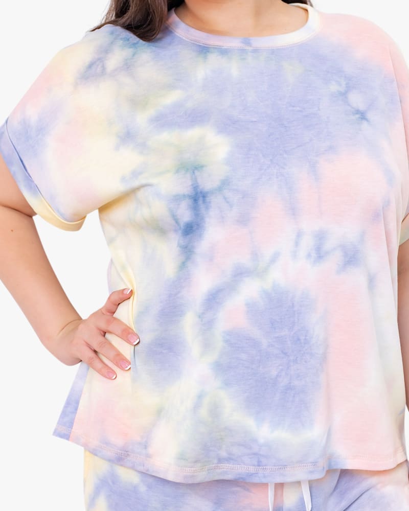 Front of plus size Aurora Tie-Dye Tee by Gilli | Dia&Co | dia_product_style_image_id:139697
